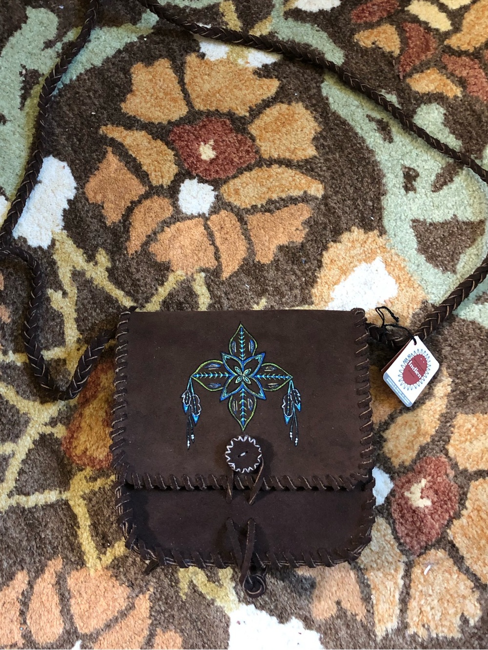 Abena Ki Nation Brown Leather Crossbody Bag